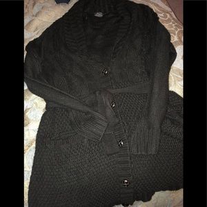 Faded glory button down tie front sweater